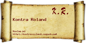 Kontra Roland névjegykártya